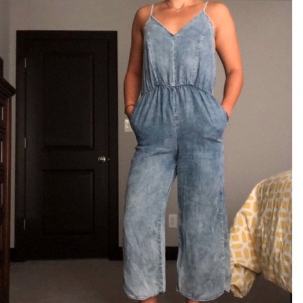 Sienna Sky faux Denim Cotton Jumpsuit